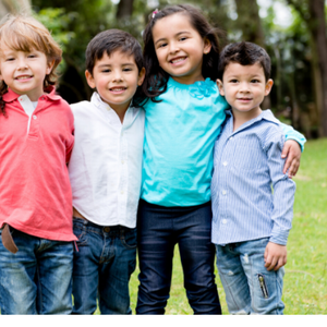 children standing together